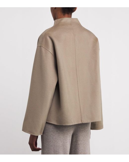 Soft Goat Brown Wool-Cashmere Short Jacket