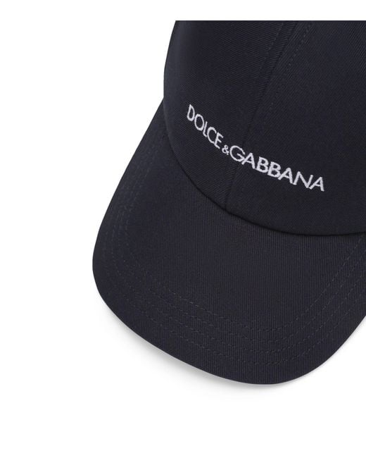 Dolce & Gabbana Blue Cotton Logo Baseball Cap for men