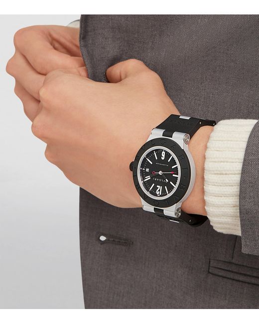 BVLGARI Gray Aluminium Titanium Watch for men