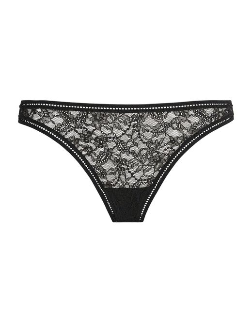 Wolford Gray Lace Thong