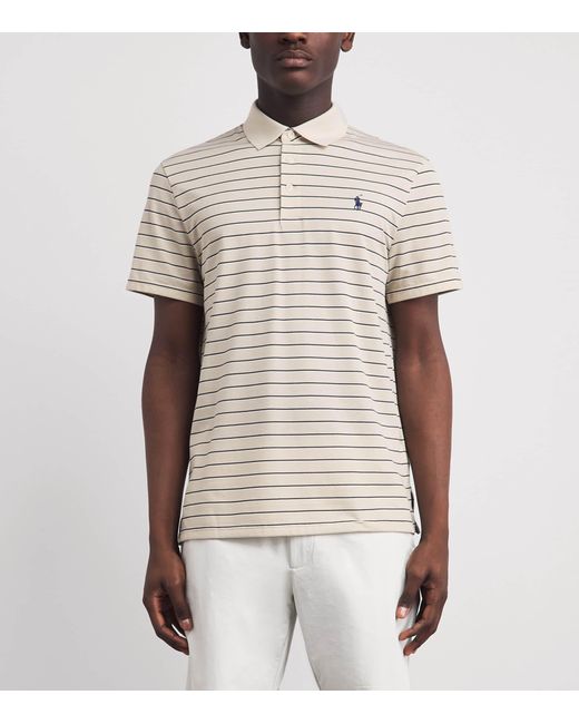 Ralph Lauren White Tailored Fit Performance Polo Shirt for men