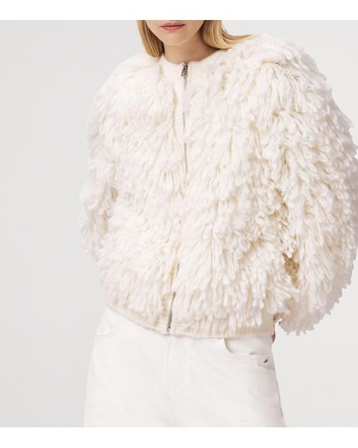 AllSaints White Wool-Blend Elias Jacket