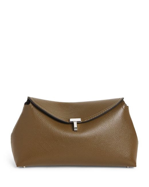 Totême  Brown Mini Leather T-Lock Top-Handle Bag
