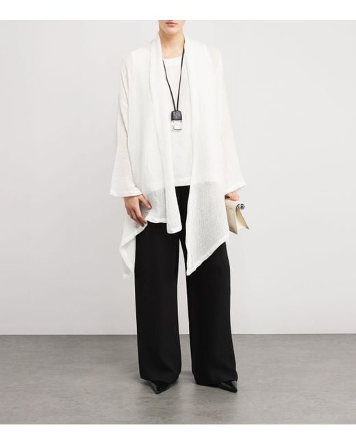 Eskandar White Linen-Blend Jacket