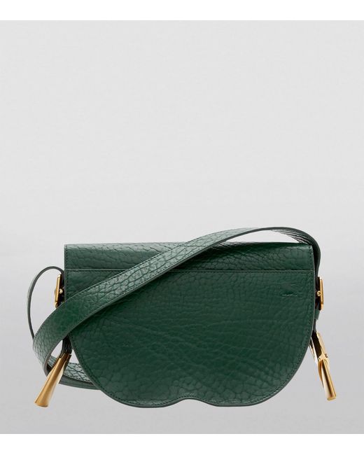 Burberry Green Leather Chess Shoulder Bag