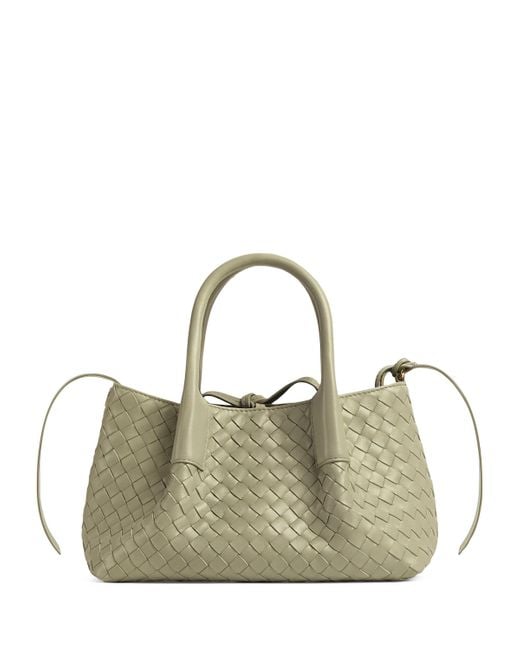 Bottega Veneta Metallic Small Leather Intrecciato Pinacoteca Tote Bag
