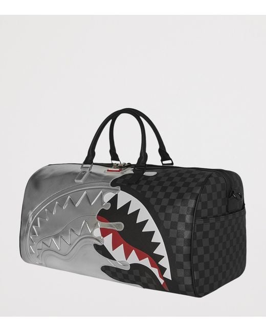 Sprayground Black Side Drip Duffle Bag for men