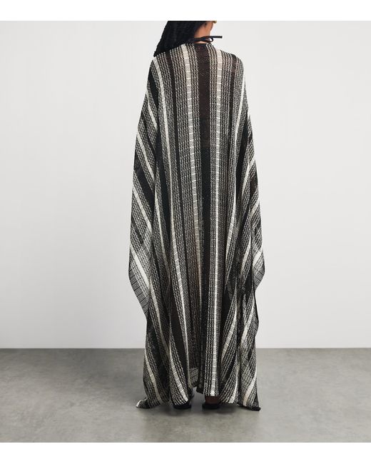Missoni Gray Crochet Stripe Maxi Kaftan