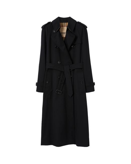 Burberry Black Gabardine Waterloo Long Trench Coat