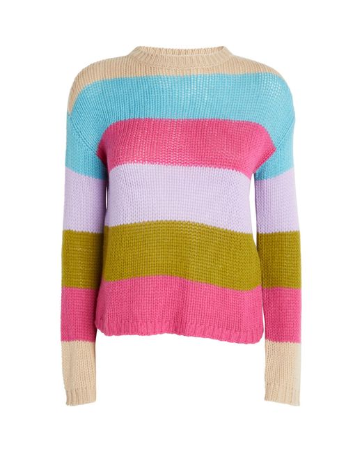 Weekend by Maxmara Pink Cashmere Striped Sweater