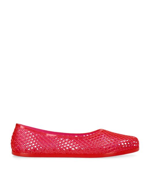Ancient Greek Sandals Red Jelly Iro Ballet Flats