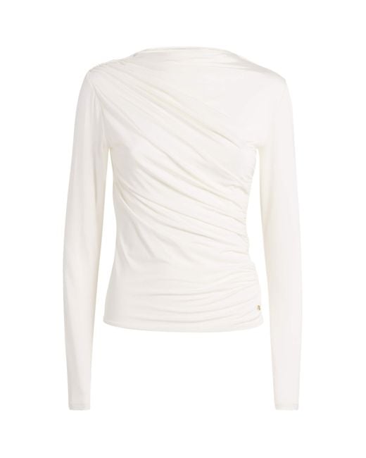 Anine Bing White Ruched Bray Top