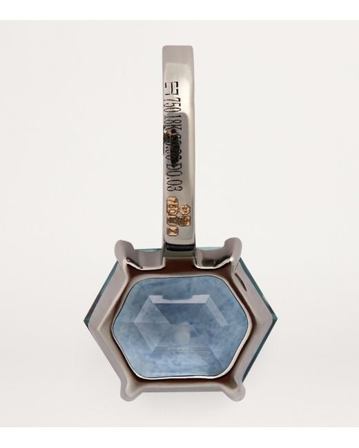 Eva Fehren Blue Blackened, Diamond And Sapphire Charm