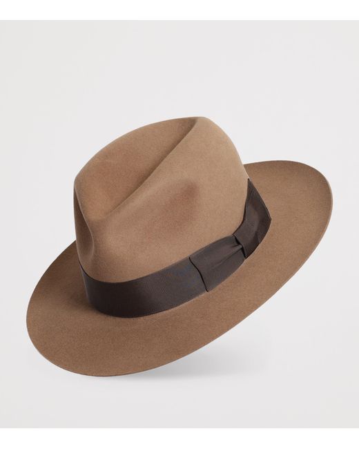 Swaine Brown Rabbit Felt Junior Poet Fedora for men
