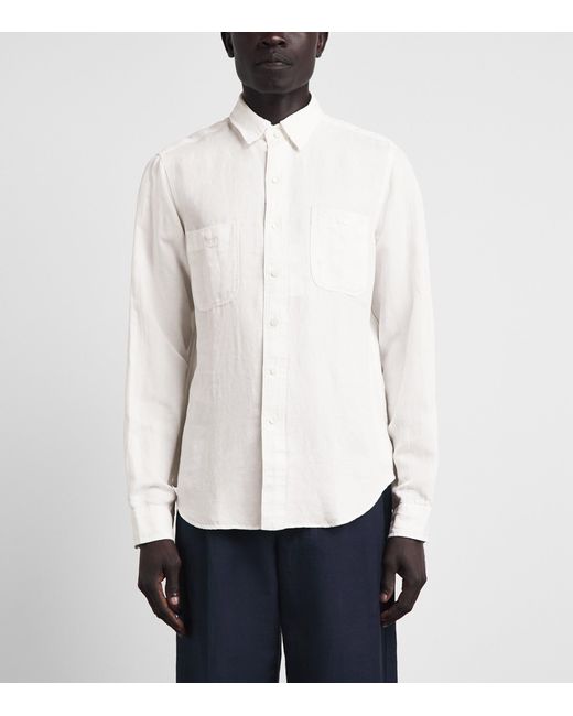 Polo Ralph Lauren White Linen-Silk Classic Fit Shirt for men