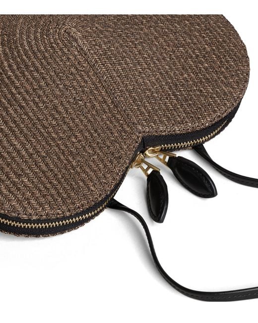 Alaïa Brown Raffia Le Coeur Shoulder Bag
