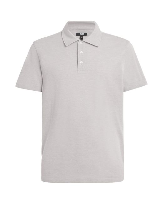 PAIGE White Cotton Demille Polo Shirt for men