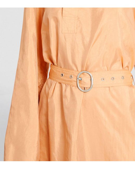 Jil Sander Orange Belted Asymmetric Midi Dress