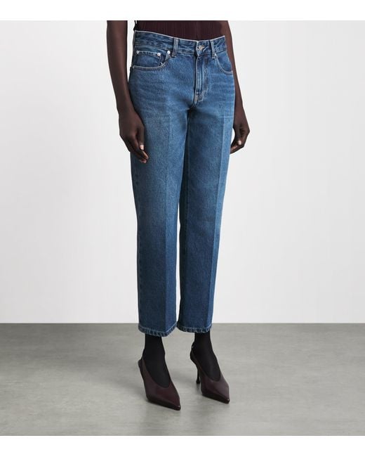 Victoria Beckham Blue Low-Rise Flared Jeans