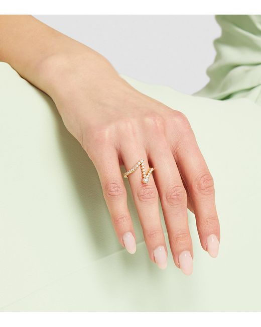 Sophie Bille Brahe Metallic And Diamond Ensemble 'I' Ring