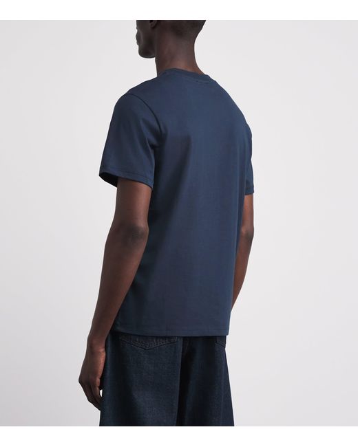 Sandro Blue Organic Cotton Logo T-Shirt for men