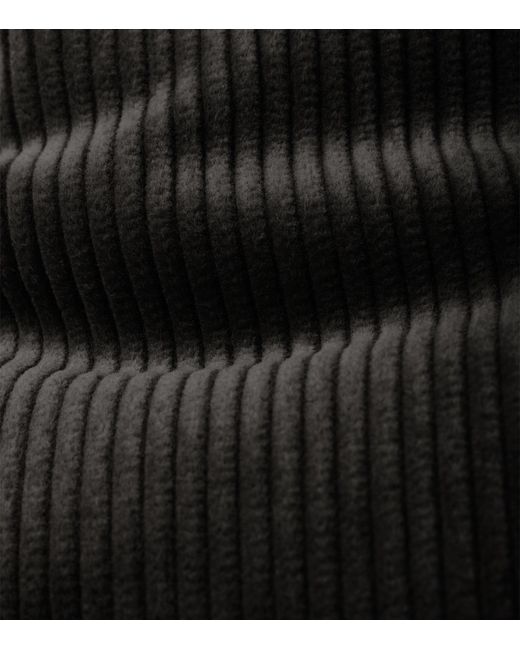 Prada Black Corduroy Logo Gloves for men