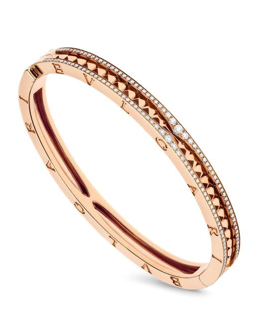 BVLGARI Metallic And Diamond B.Zero1 Rock Bracelet