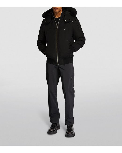Moose Knuckles Black Down-Filled Bomber Jacket for men