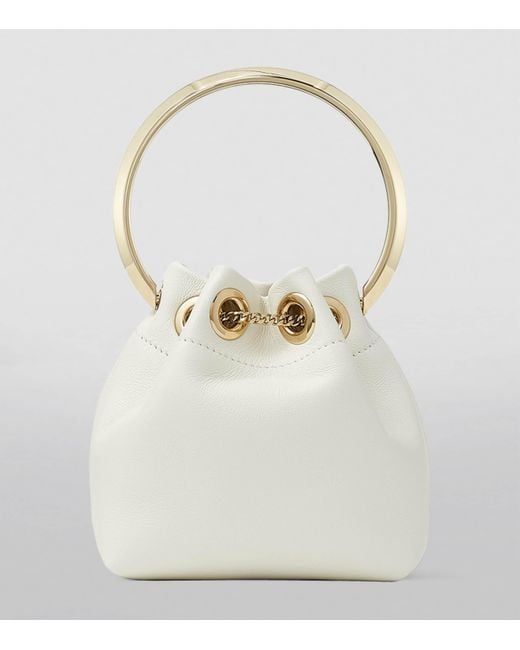 Jimmy Choo White Micro Bon Bon Top-Handle Bag