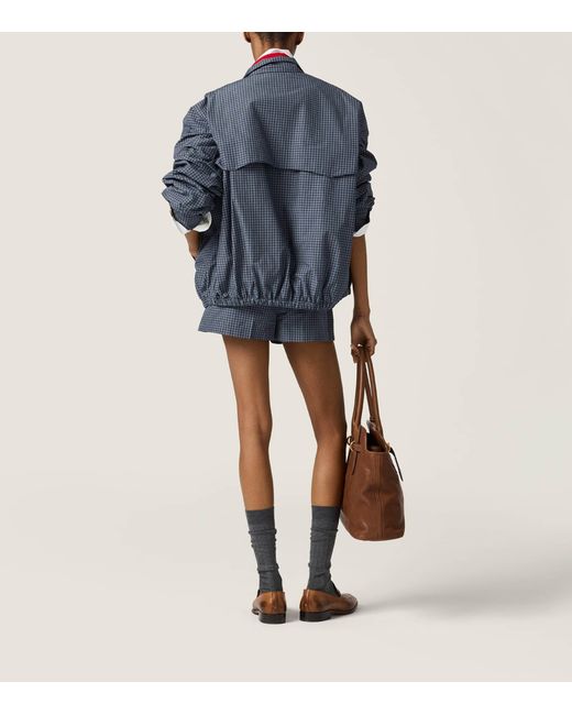 Miu Miu Blue Check Blouson Jacket