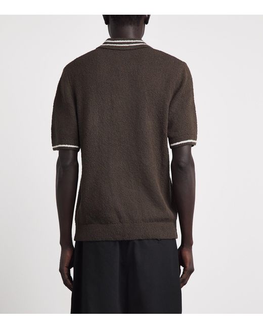 Samsøe & Samsøe Black Bouclé Sapedro Polo Shirt for men