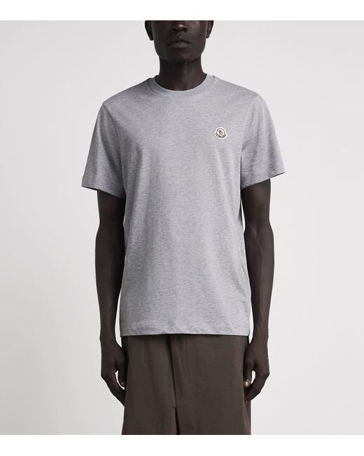 Moncler Black Logo Patch T-Shirts for men