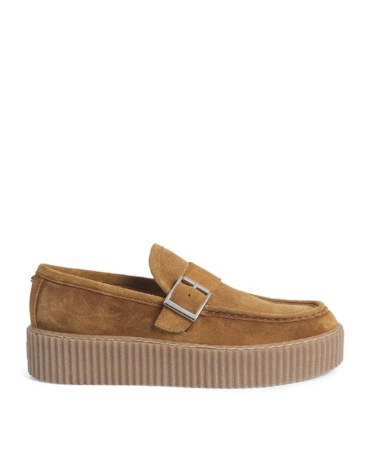 Weekend by Maxmara Brown Suede Platform Loafers