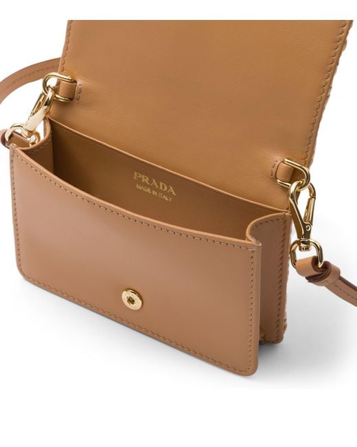 Prada Natural Woven Fabric Card Holder