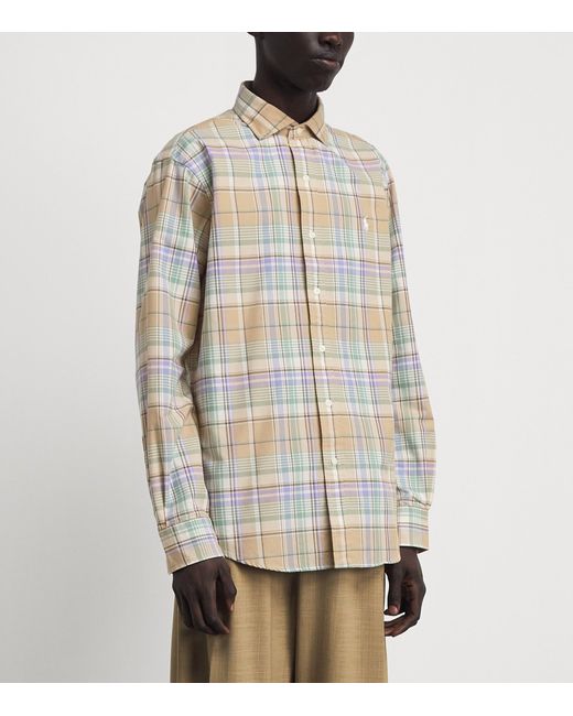 Polo Ralph Lauren White Cotton Check Polo Pony Shirt for men