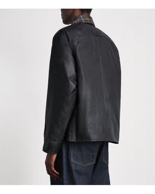Barbour Black Waxed Cotton Icons Spey Jacket for men