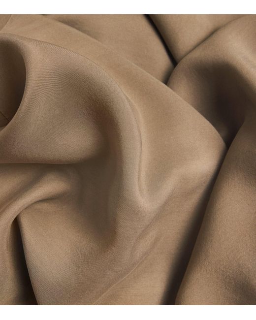 MAX&Co. Brown Silk Shades Of Nature Wide-Leg Trousers