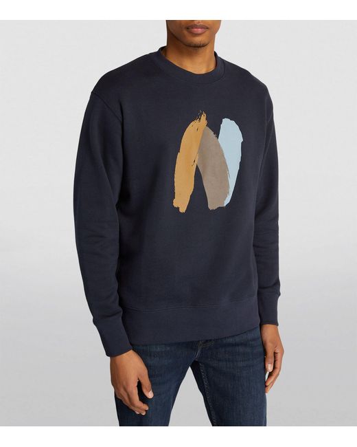 Norse Projects Blue Brushstroke Sweatshirt for men