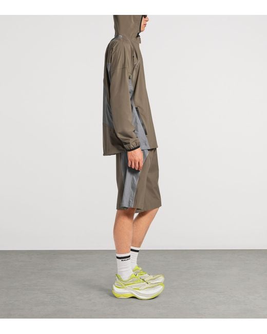 Balenciaga Brown Reflective Techwear Zip-Up Jacket for men