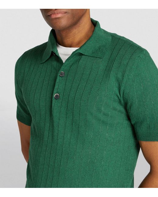 Barena Green Ribbed Polo Shirt for men