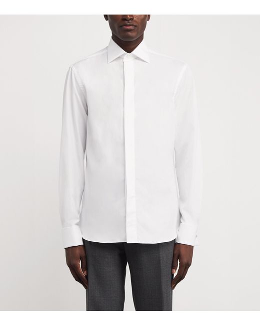 Canali White Cotton Ceremony Dress Shirt for men