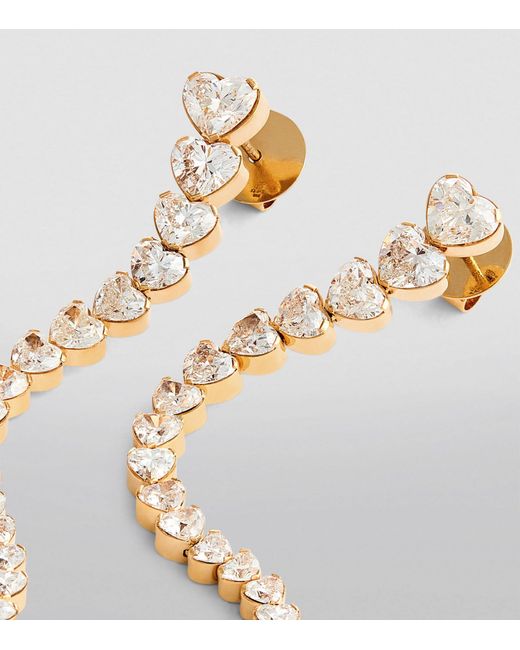 Sophie Bille Brahe White Exclusive Yellow Gold And Diamond Promenade De Coeur Drop Earrings