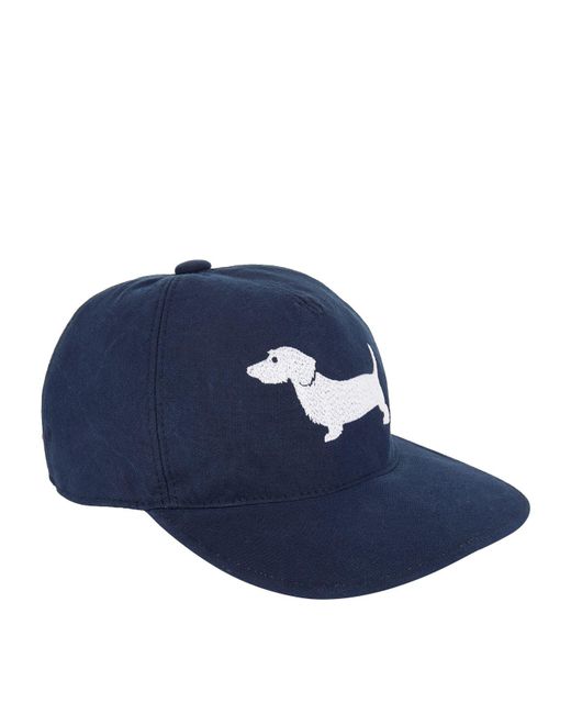 Thom Browne Blue Hector Embroidered Baseball Cap for men