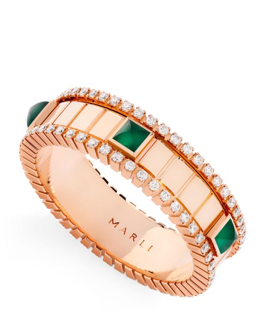 Marli New York Pink Diamond And Agate Life Spinning Ring