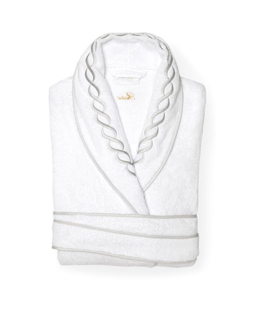 Pratesi White Cotton Treccia Bathrobe