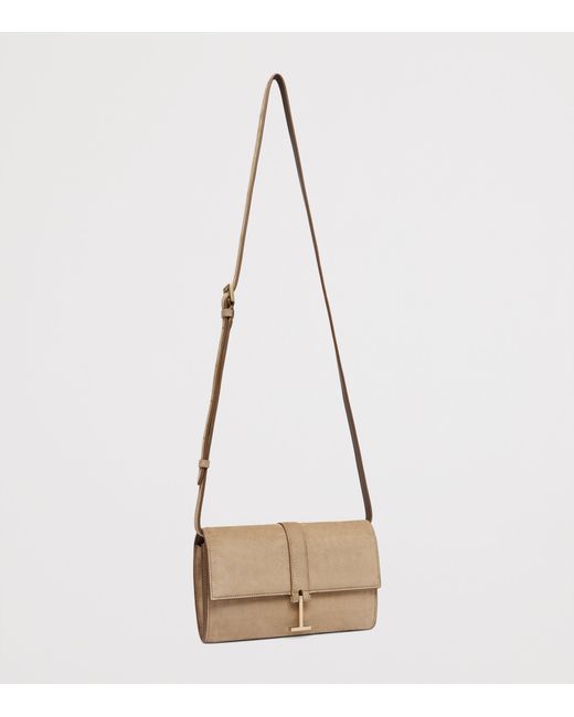 Tom Ford Natural Suede Wallet With Strap