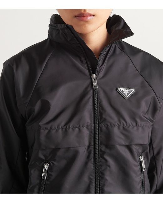 Prada Black Cropped Re-Nylon Light Jacket