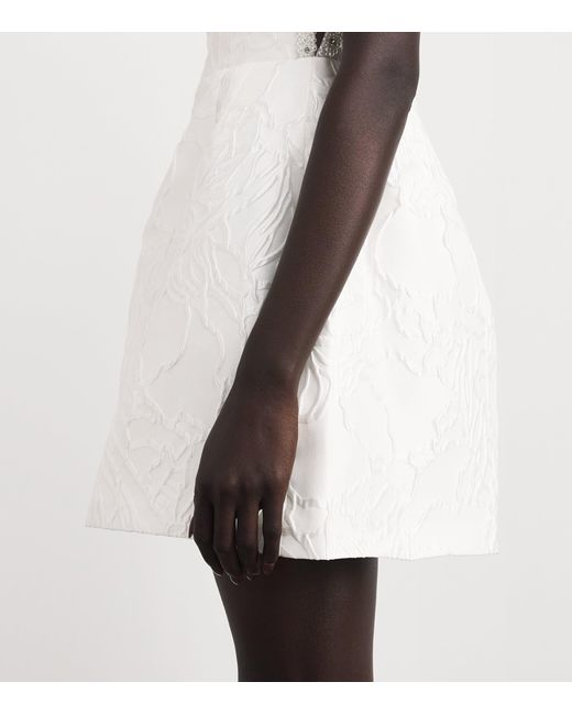 Rebecca Vallance White Jacquard Winslet Mini Dress
