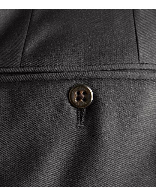 Corneliani Gray Virgin Wool Slim Tailored Trousers for men