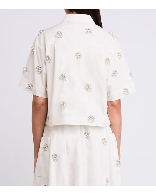 Jonathan Simkhai White Cotton Embellished Cosmo Shirt